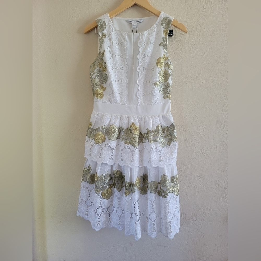 NWT Diane von Furstenberg, Calandra Embroidered Fit & Flare‎ Dress, Size 4 - Picture 7 of 16